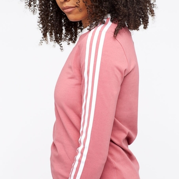 Adidas Originals Teen XXS Pink Trace Maroon 3 Stripes Long Sleeve Logo Shirt Top - Picture 3 of 10